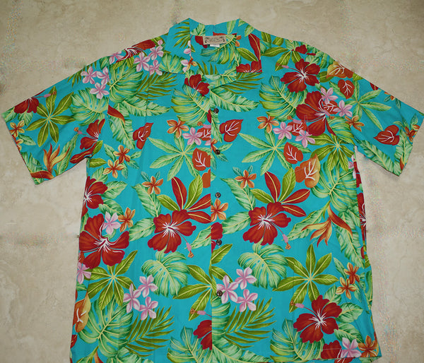 Aloha Apparel Hawaiian Shirt #33 Sunset Green XL