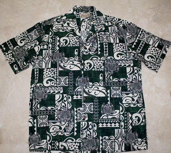 Aloha Apparel Hawaiian Shirt #21 Green Leis, S-2xl S