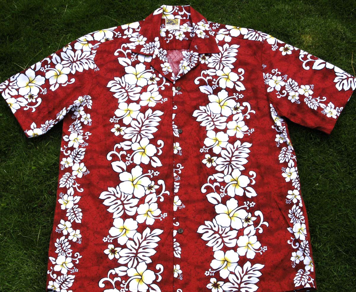 143 Hawaii shirt Red flower, M-2XL