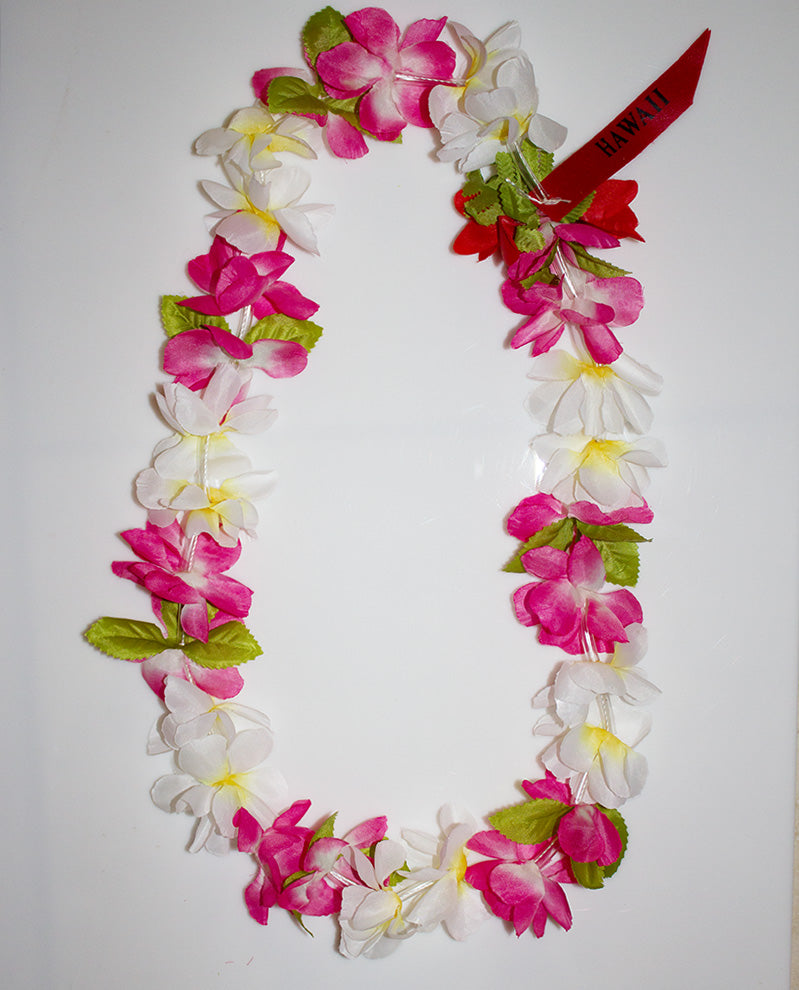 #41 Pink-Yellow-White, Simple Lei