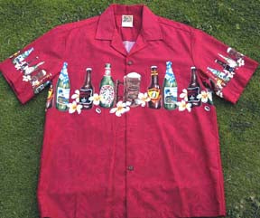 186 Hawaii shirt- Red bottle 2XL