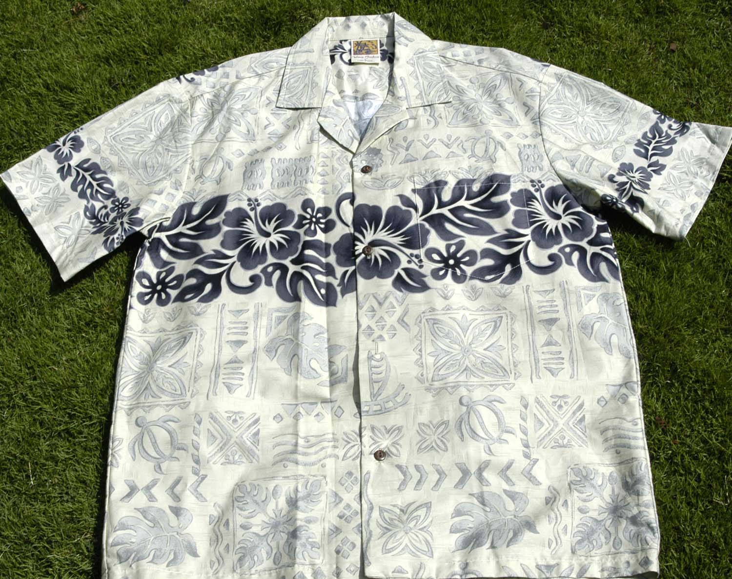 194 Hawaii shirt Khaki tapa M-2XL