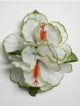 Double Hibiscus hair clip - #10 white /green