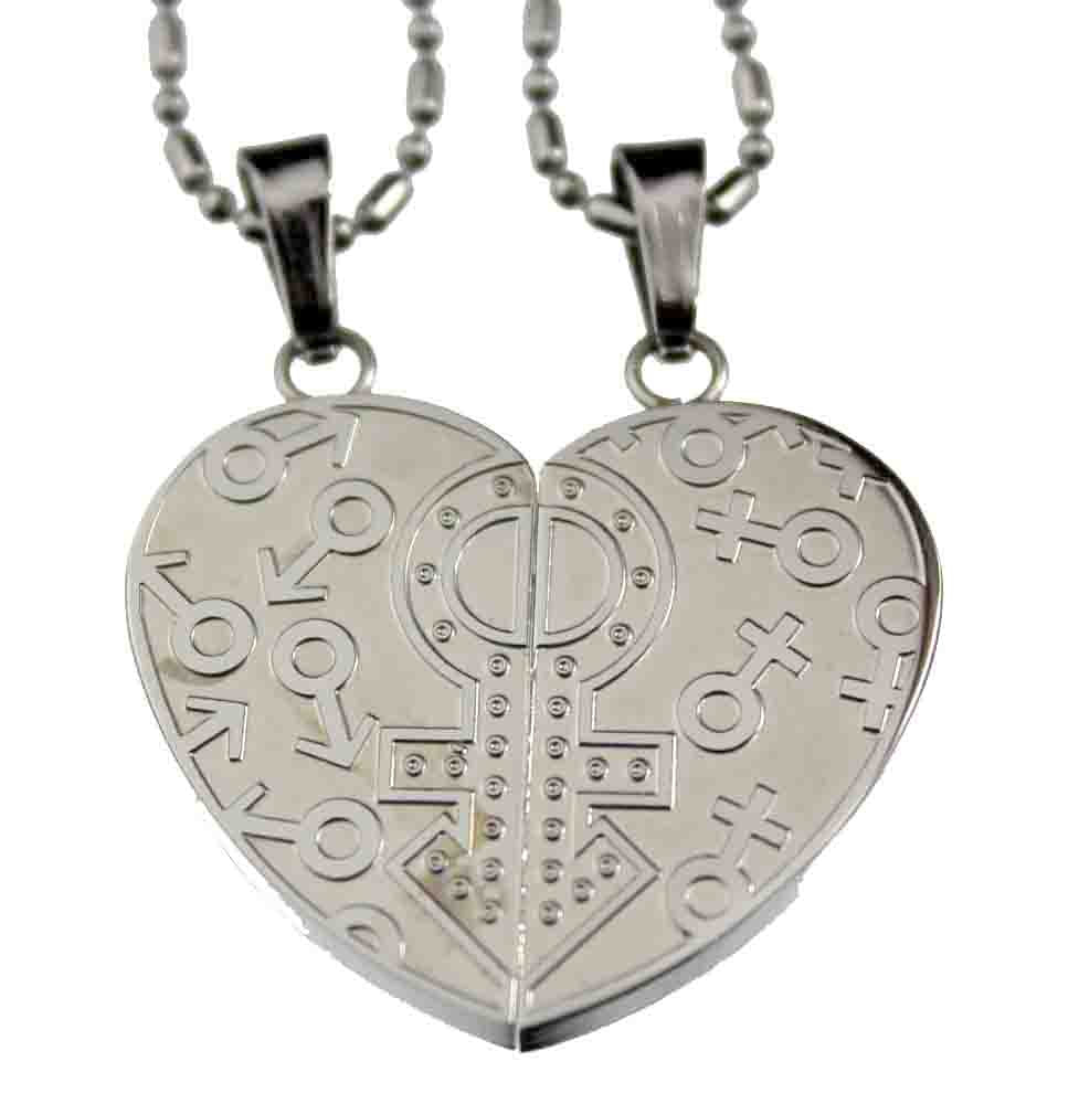 Lovers /couple pendant set <br>Spilt heart