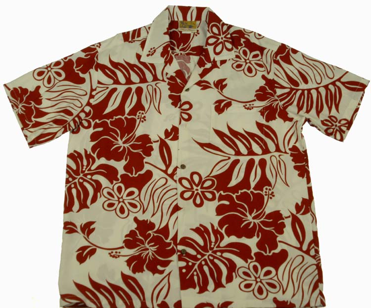 Aloha Apparel Rayon Hawaiian Shirt,, #24 White with Purple Flower XL