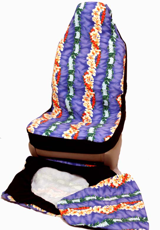 Hawaii Seat Cover #132 Purple plumeria (Non-quilted)