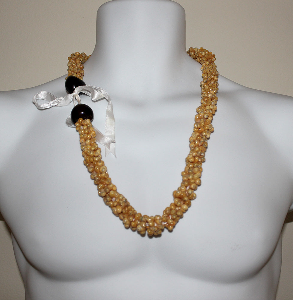 Kukui Nut Leis<br>Yellow sea shell