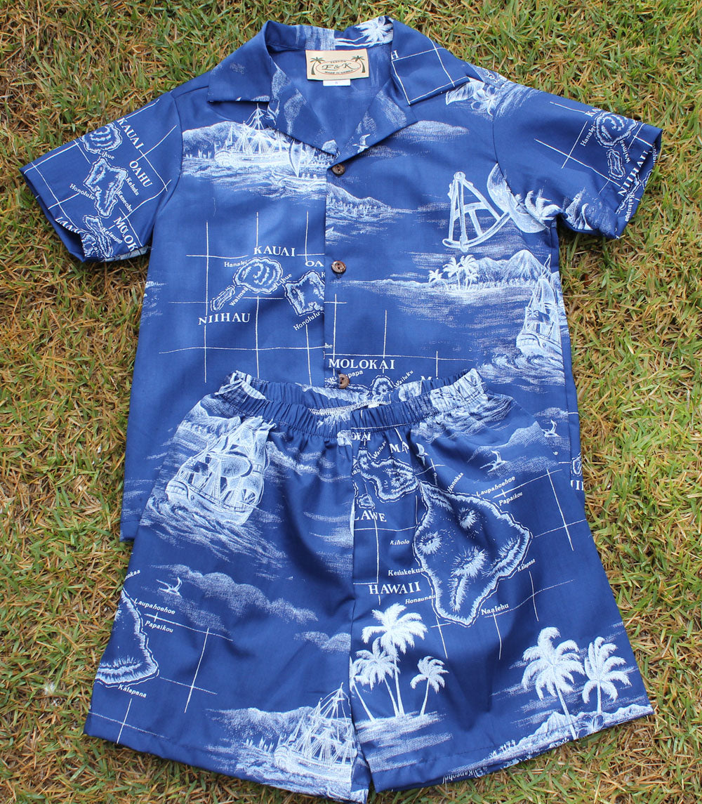 Boy's set - Navy map. size 2 to 8