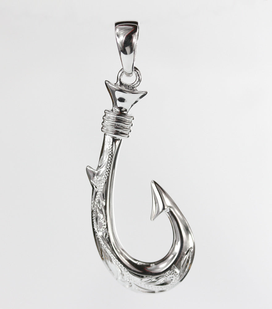 Hawaiian silver<br>Fish hook pendant