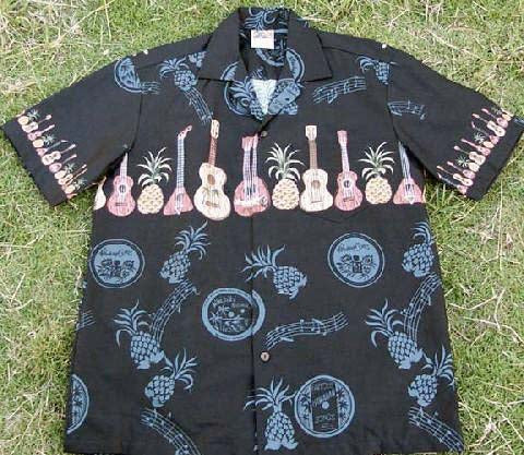 137 Hawaii shirt Ukulele black, M-2XL