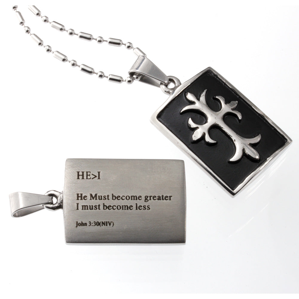 Fleur-de-lis Cross Pendant, HE>I