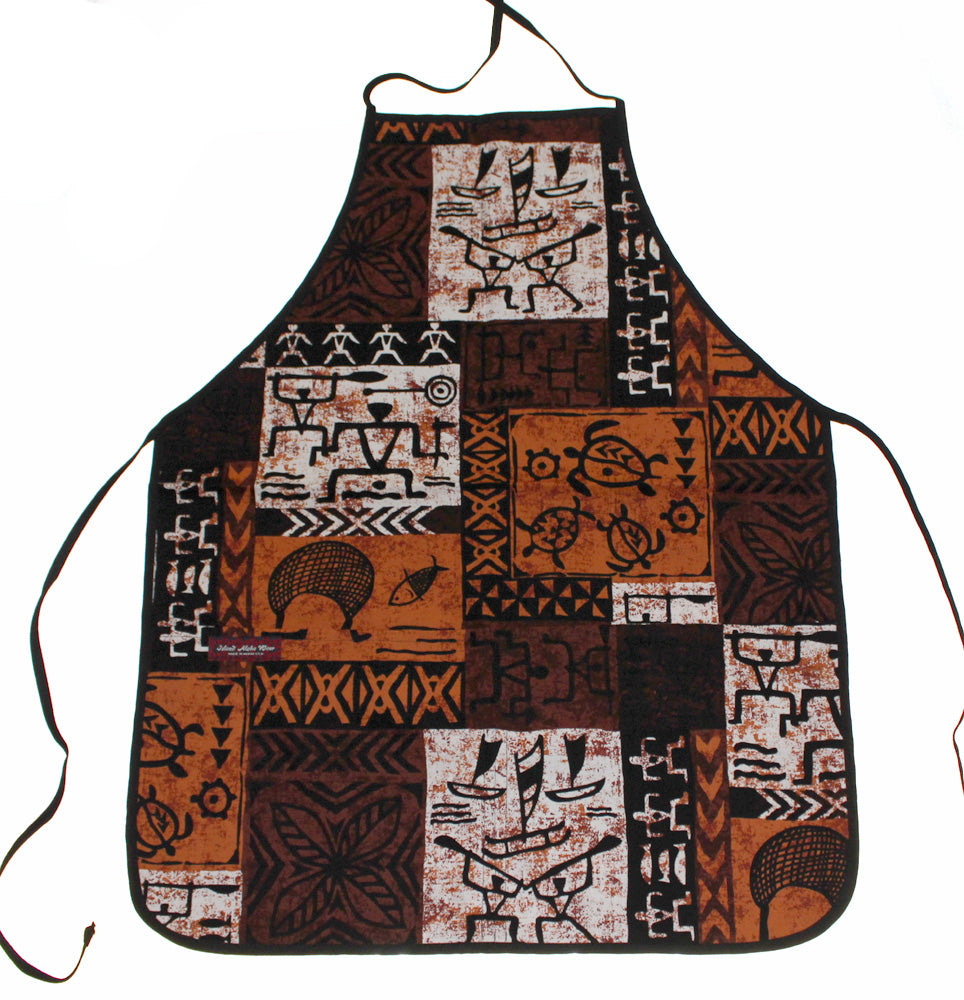 Hawaii Apron - Brown tapa