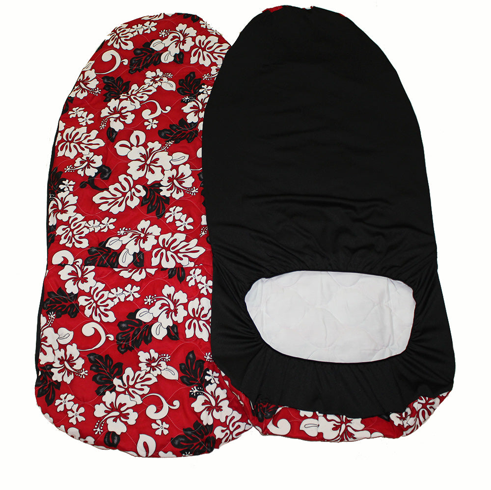 Hawaii car seat cover, #45 Black / red flower (quilted)