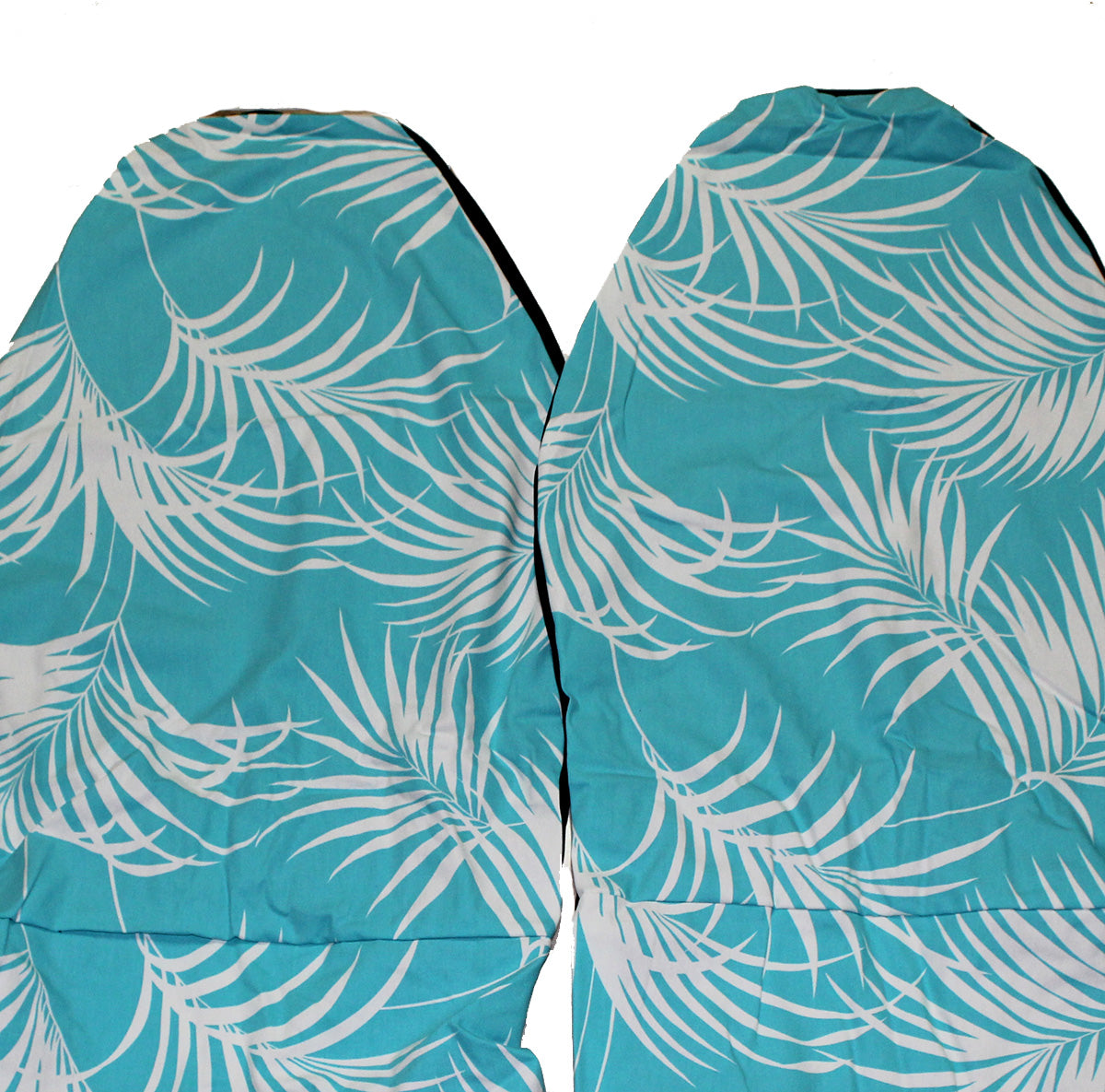Hawaii Seat Cover,  Aqua Blue leaf  (Non-quilted)