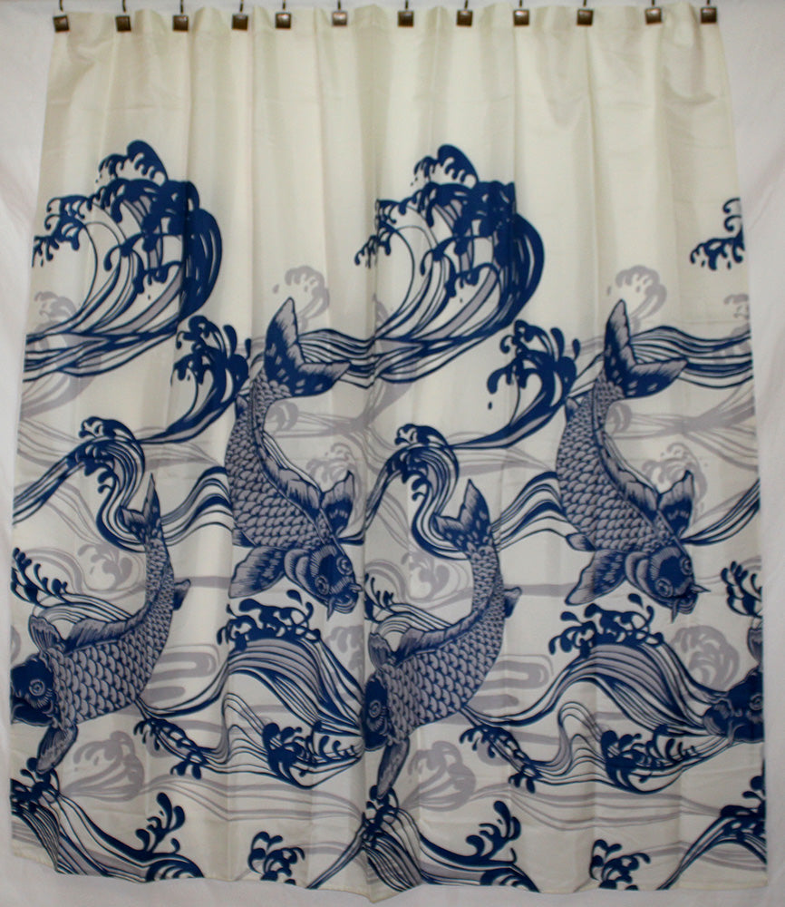 Shower curtain - Blue Koi Fish – RAINVIEW CREATIONS