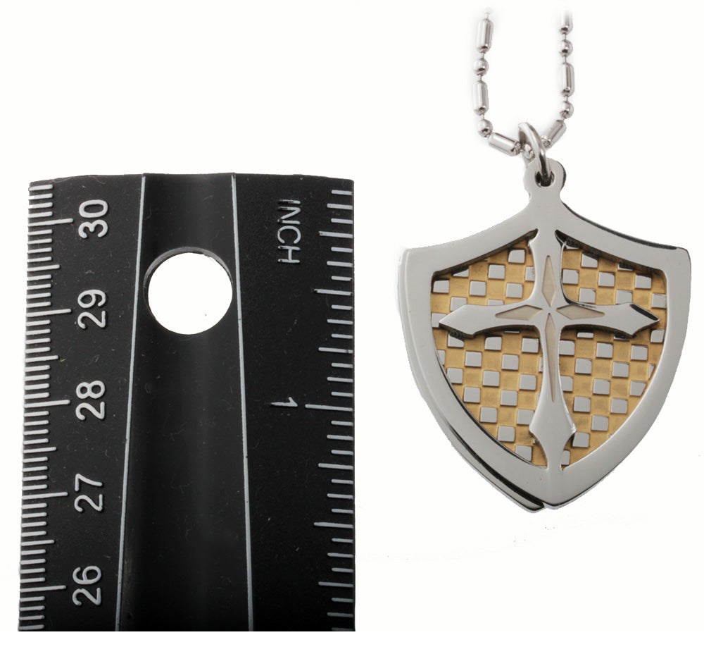 The Lord is my Strength Shield<br> Cross Pendant Necklace