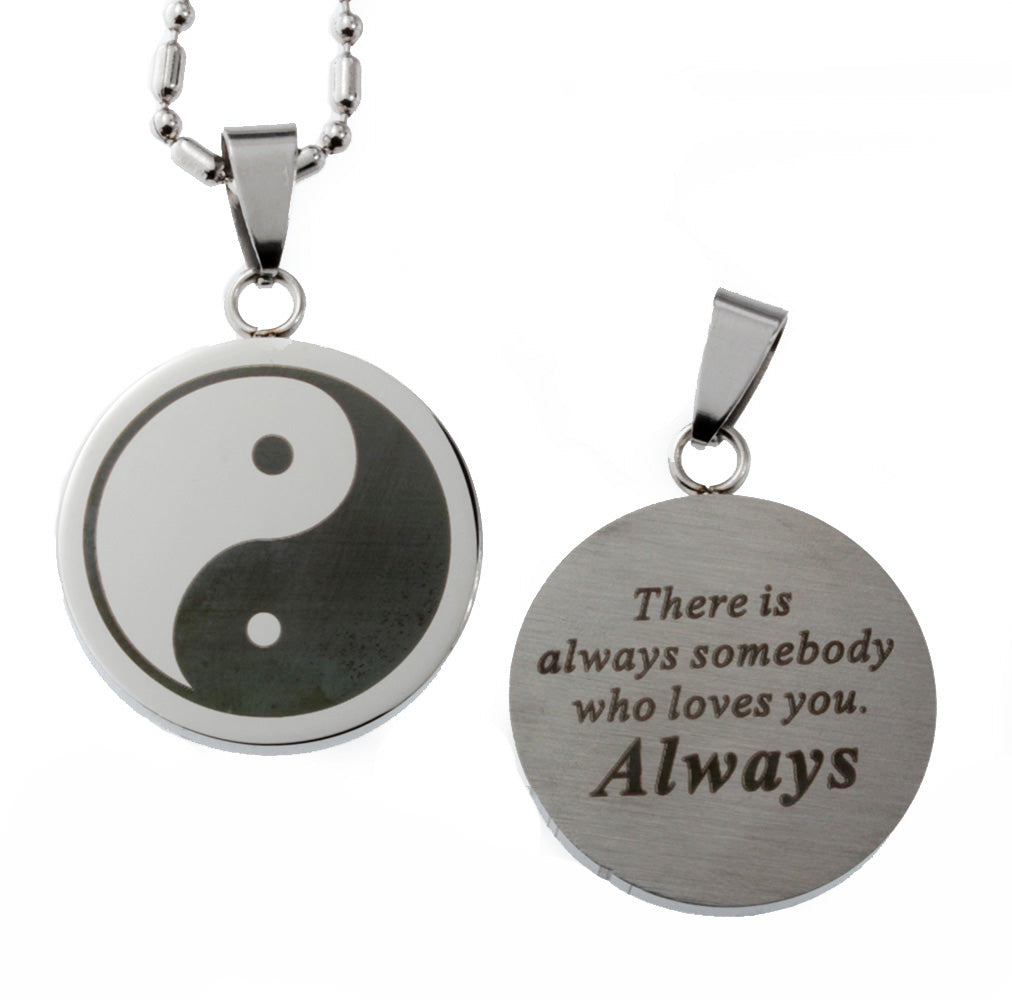 Yin Yang Stainless Steel Pendant Necklace