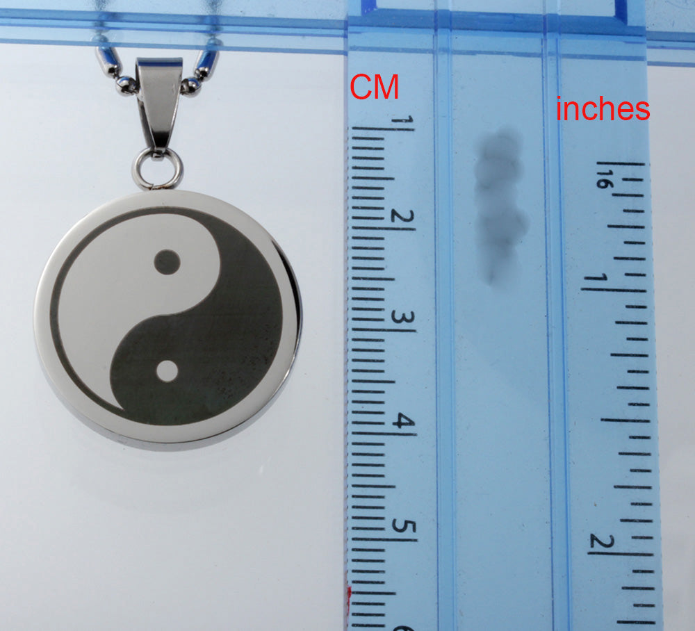 Yin Yang Stainless Steel Pendant Necklace